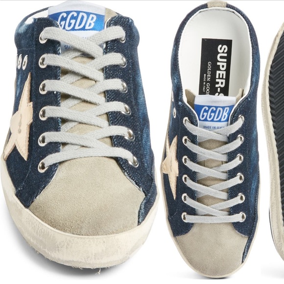 Golden Goose Shoes - Golden Goose Sabot Mule Sneaker Blue Denim/Ice/Gold